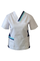 Bluza medicala  de dama  in v cu trei buzunare aplicate